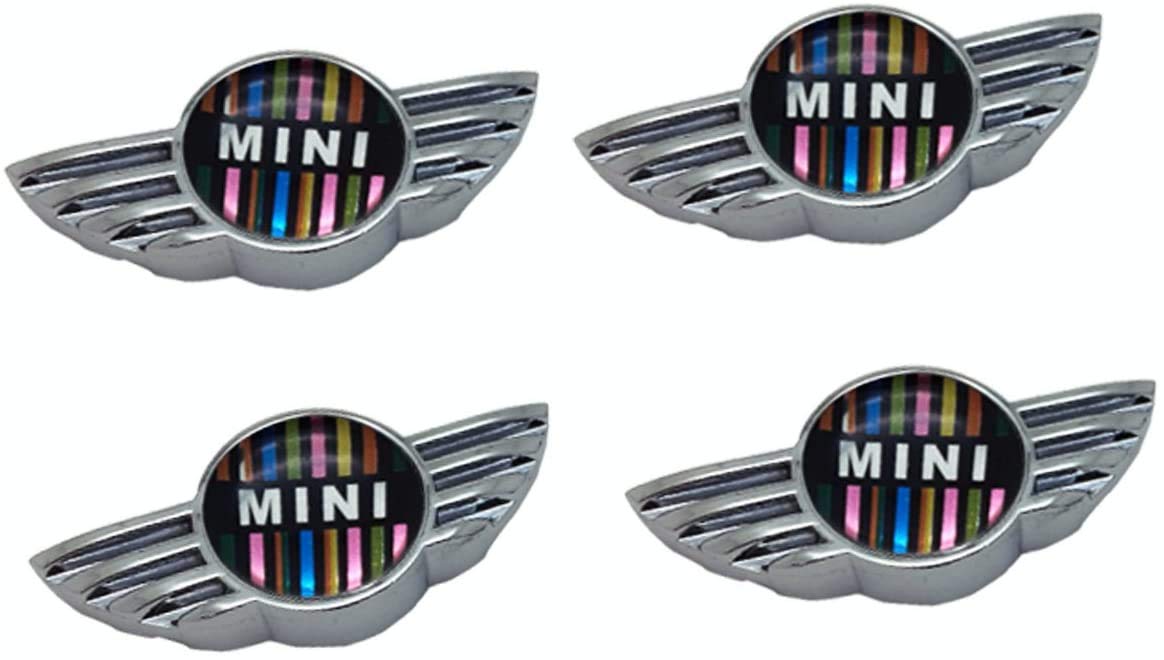 

YaaGoo Flywing Design License Plate Frame Bolt Screw Fastener with Safety Screw Caps for Mini Cooper Universal Fit (Rainbow)