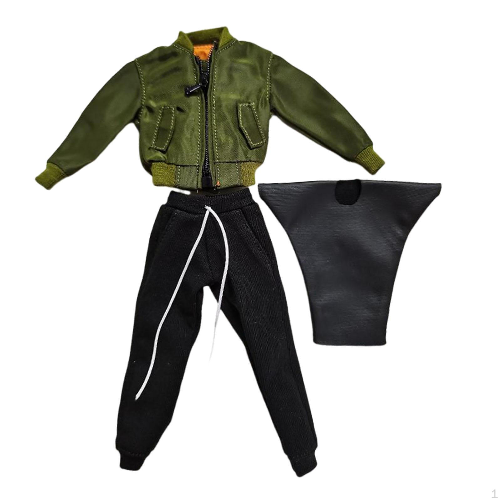 

1/12 Мужская фигурка Кукла Одежда Миниатюрный пиджак брюки комплект костюм наряд для 6 фигурок зелёный