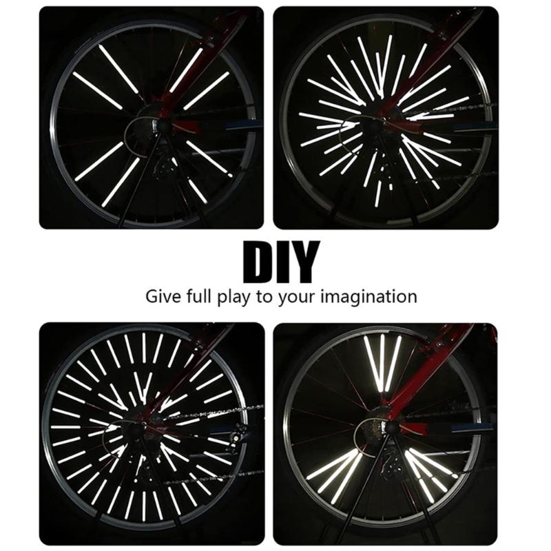 36Pcs Cycling Reflectors and Reflective Warning Strips Stickers, Bike Wheel Spoke Reflectors for Road Mountain Bike