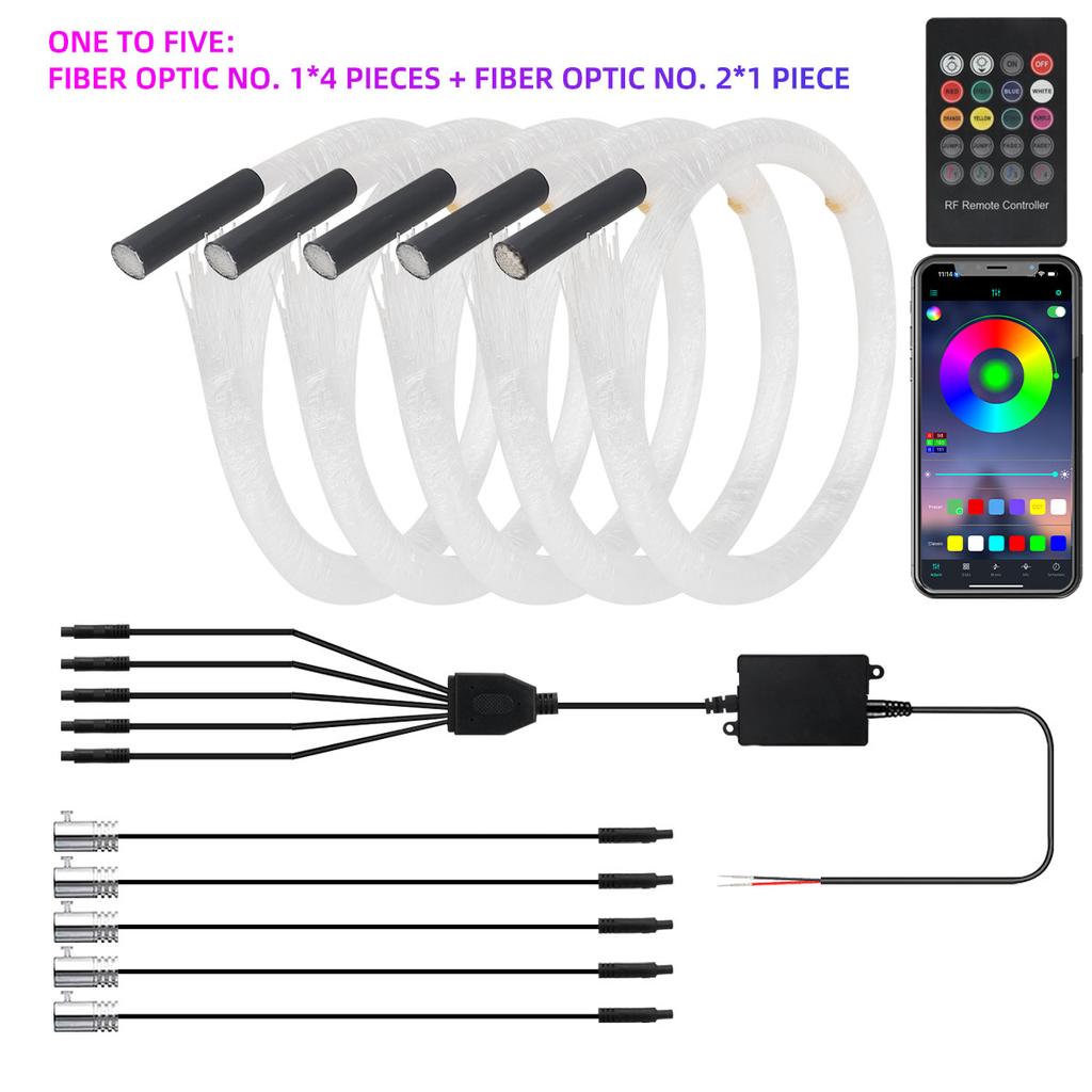 Car Roof Star Light RGB Interior ambient light APP Remote Control Fiber Optic Star Ceiling Light Starry Sky ceiling for Car Home