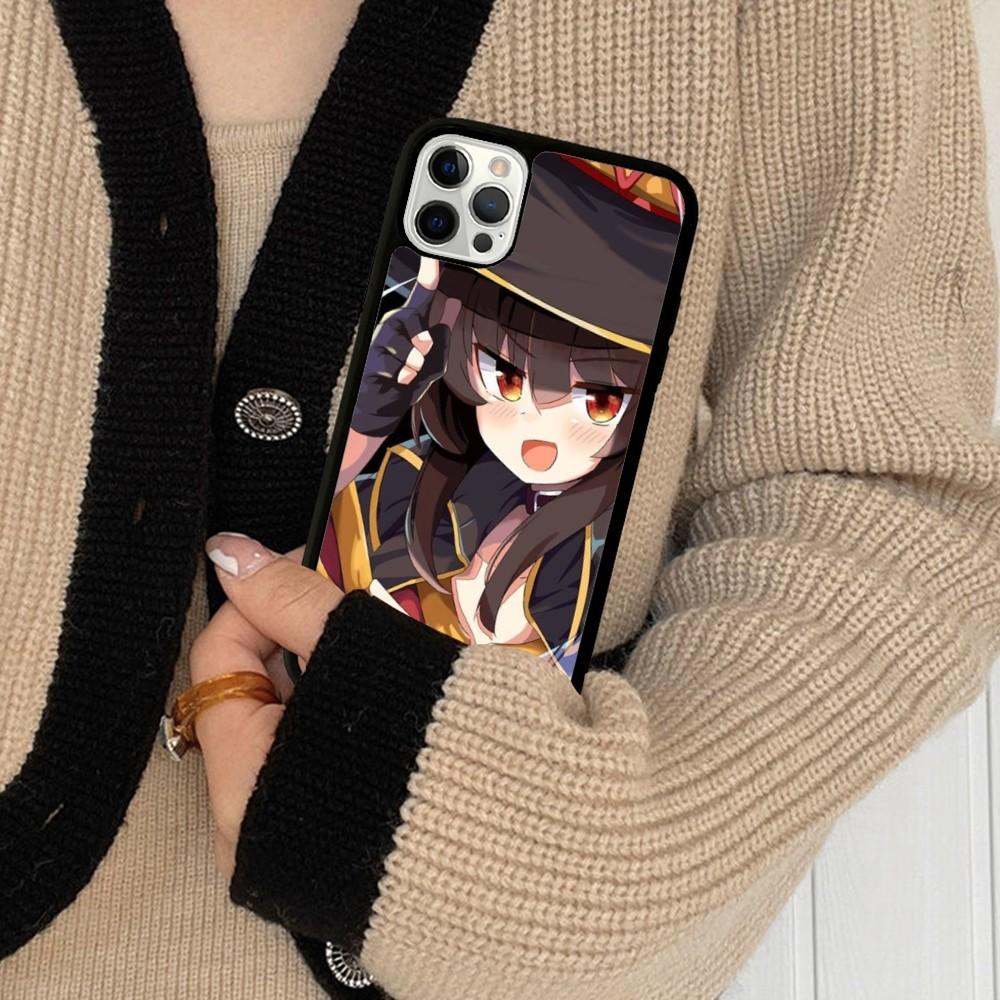 Megumin Phone Case Silicone PC+TPU For For iPhone 11 12 13 14 15 16 Plus Pro Max Cover