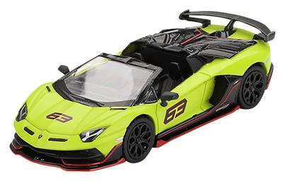 MINI GT Scale Lamborghini Aventador SVJ 63 Roadster Verde Shock Finished Model 1/64 (Green) (Left-Hand Drive) MGT00887-L