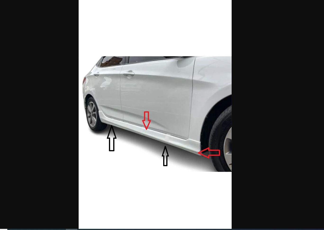 

For Hyundai Accent Blue (2011 to 2019) Compatible Side Skirt Set (plastic) UNPAINTED