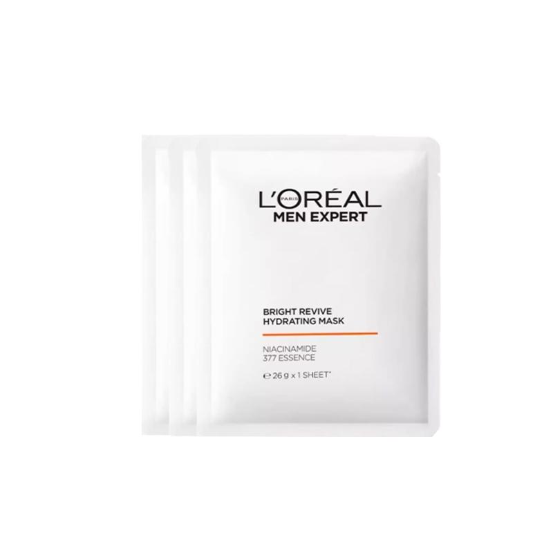 Loreal Paris Men s Mask, Brightening Acne Marks, Lightening Spots, Moisturizing, , Nourishing, LOreal Mens Whitening Hydrating Mask-26g3 pieces
