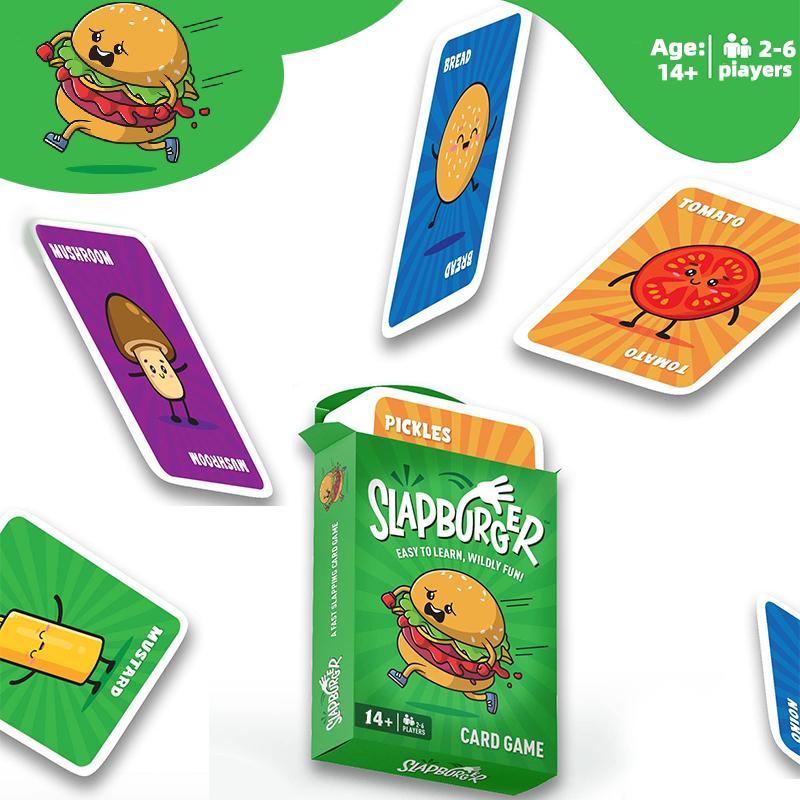 Gioco di Carte Veloce - Slap Burger 2-6 Giocatori Gioco da Tavolo Giochi per Famiglia e Amici Gioco di Carte Divertente Per Festa Campeggio Serata Giochi