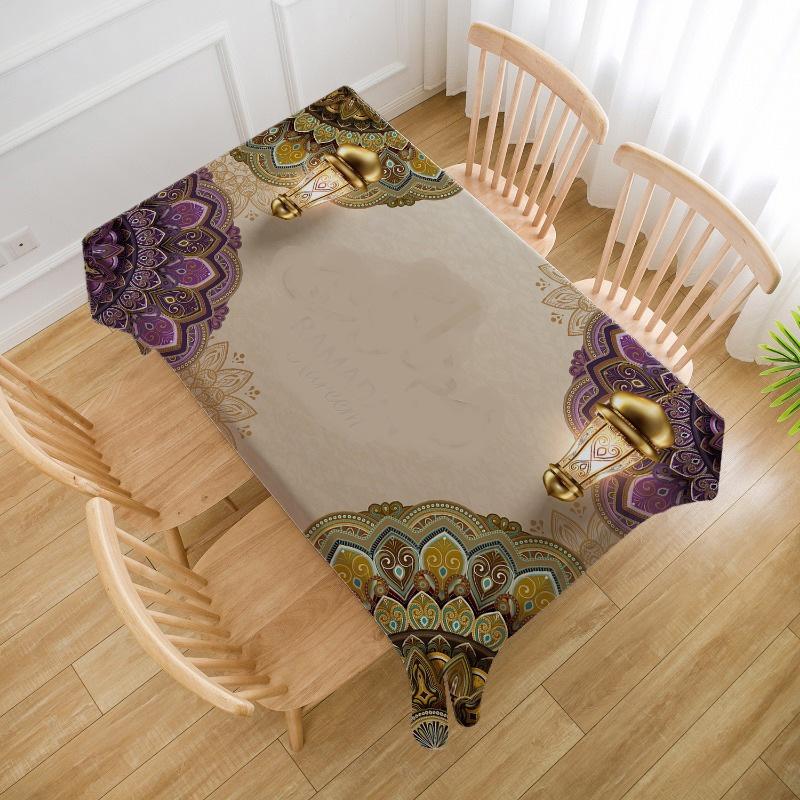 Mystic Moon Festival Table Cover - Ethnic Printed Decor for Dining, Party, and Home Holiday Tablecloth Wrinkle-Resistant