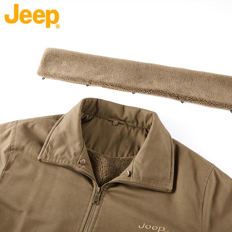JEEP Men's Retro Washed Fleece Lined Winter Workwear Jacket