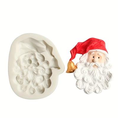 1pc-Moule en silicone Père Noël, utilisé pour le savon artisanal, les bougies d'aromathérapie, le gypse, la pâte polymère