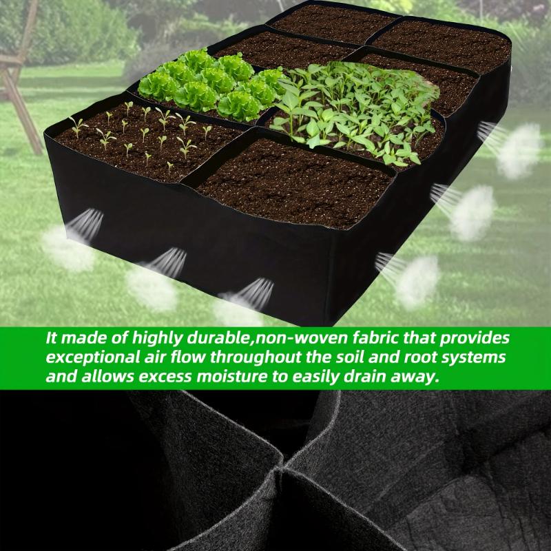 8 Grids Macetas Para Plantas Bag For Potato Garden Felt Grow Bag Rectangle Planting Nursery Pot Vegetable Tomato Planting