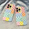 Colorful Checkered Design Phone Case Suitable for iPhone 17 16 15 14 13 12 11 Pro/Max/Plus Anti Drop and Shockproof Back Cover