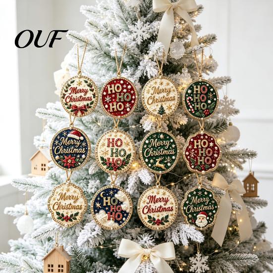 Christmas Rhinestone Painting Kits 12Pcs DIY Ornament Kit, Faux Pearl Supplies for Adults Art Hanging Decor Adults, Holiday Tree Wreath Mantel