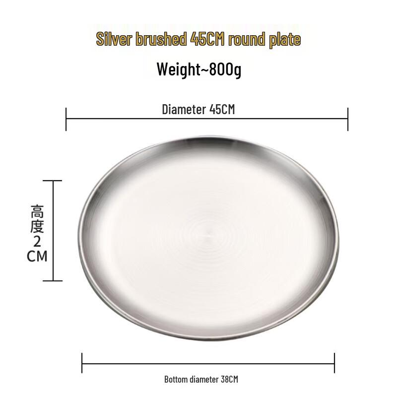 Stainless Steel Round Serving Plate