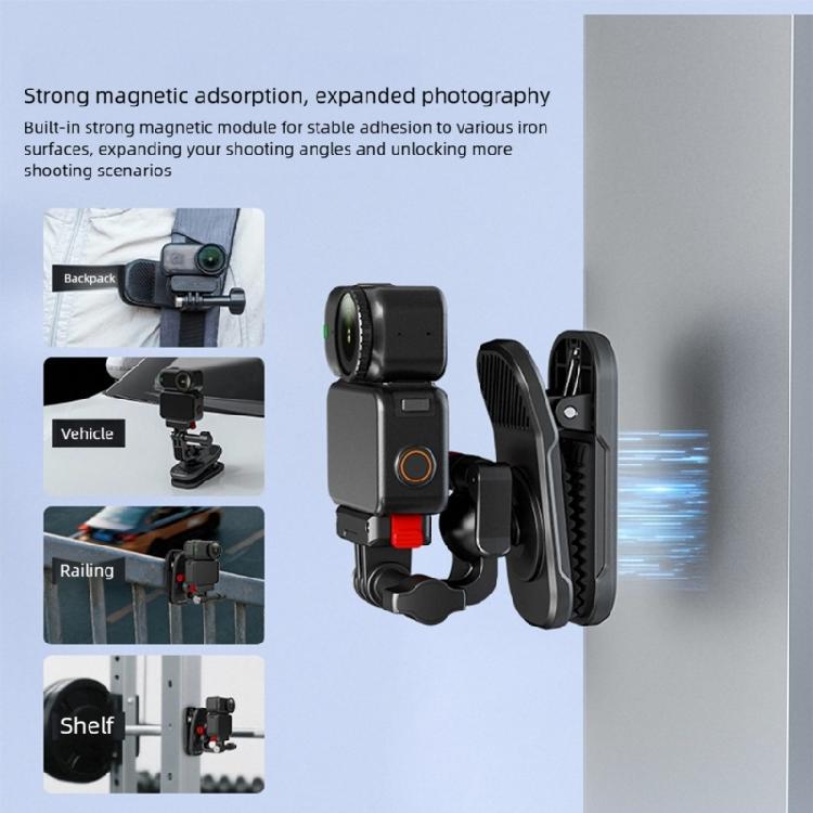 Plastic Backpacks Clip With Powerful Magnetic Base Effortless Attachment To Metal Surfaces For Steady Shots