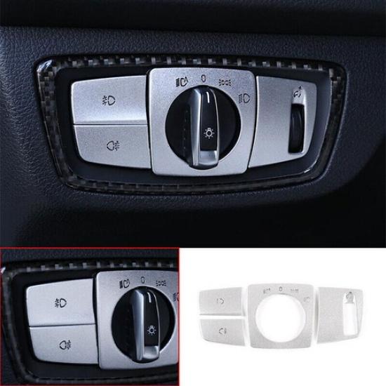 Silver Aluminum Headlight Switch Button Cover Trim Fit For BMW F20 F21 F22 F23