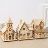 LED Christmas House Light Up Table Cabin 3x Funny Holiday Decoration Cute Desk Ornament for Bedroom Kitchen Farmhouse