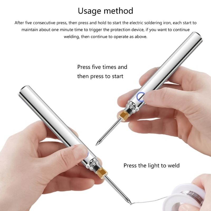 USB Soldering Iron Professional Electric Heating Tools Rework With Handle Rechargeable Welding Guns Repair Tools