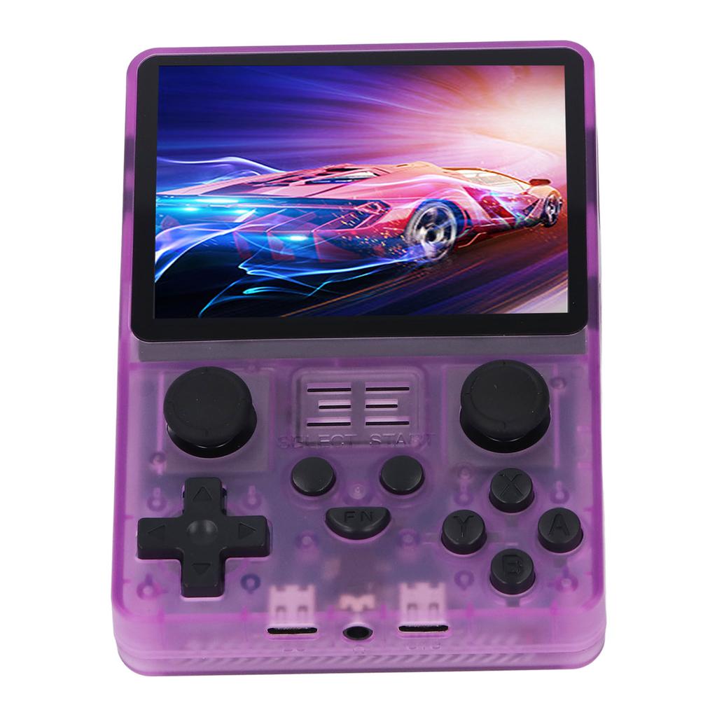 Handheld-Spielkonsole Retro Dual-Rocker 3,5 Zoll für Kinder Erwachsene Gaming Transparentes Lila RGB20S 256G