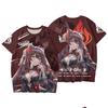 2026 New Hu Tao T-shirt Game Genshin Impact Cosplay 3D Men's T Shirt Summer Fashion Cool Daily Short Sleeve Tee Harajuku Y2k Top