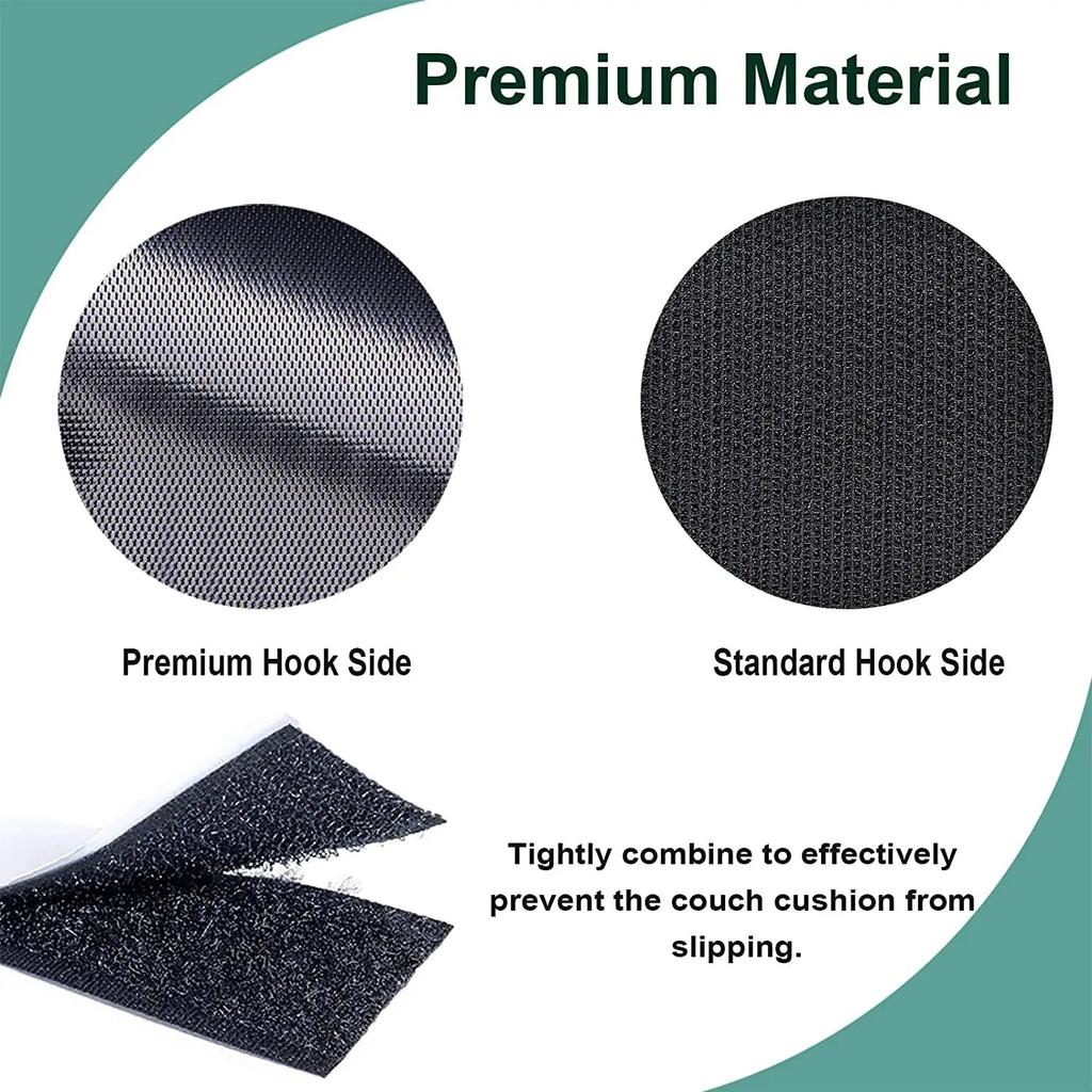 1pc Couch Cushion Non Slip Pads To Keep Couch Cushions from Sliding, Hook and Loop Tape with Adhesive for Smooth Surfaces