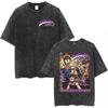 Anime JoJo's Bizarre Adventure Ghirga Narancia Graphic T Shirt Men Clothing Cotton Tshirt Vintage Washed T-shirt Harajuku Tops