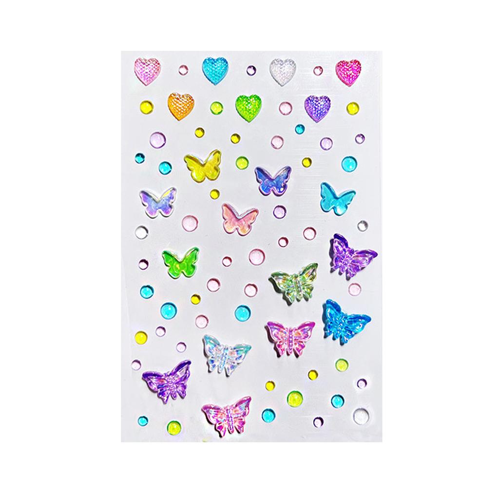 3D Sparkling Face Butterfly Design for Party Makeup