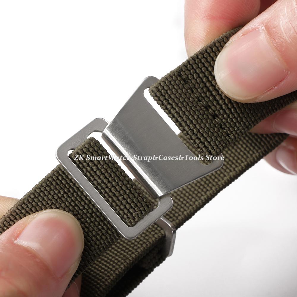 18mm 20mm 22mm Nylonowy Pasek do Zegarka dla Seiko Armia Wojskowy Tkany Elastyczny Pasek Żołnierze Francuscy Torba Spadochronowa Uniwersalna Bransoleta Sportowa