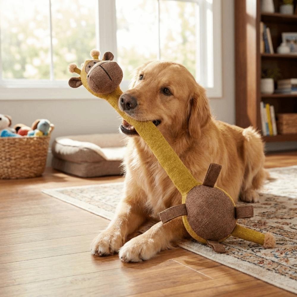 Non-Toxic Long Strip Dog Chew Interactive Bite-Resistant Squeaky Dog Animal Shaped Long Neck Pet Molar Pets Entertainment