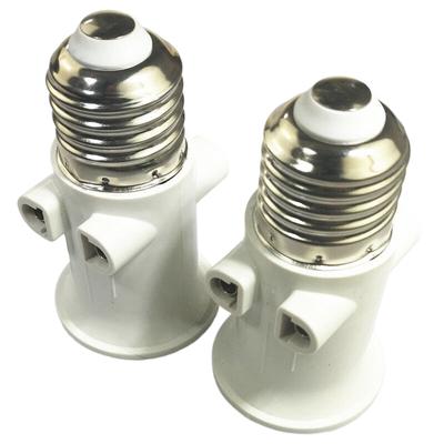 E27 Divisor Cabeza Llama Enchufe Conector Adaptador de Bombilla E27 Portalámparas Base Casquillo Conversión Accesorios de Iluminación