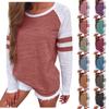 Women's /Winter Fashion Long Sleeve Splice Blouse Tops Clothes T Shirt