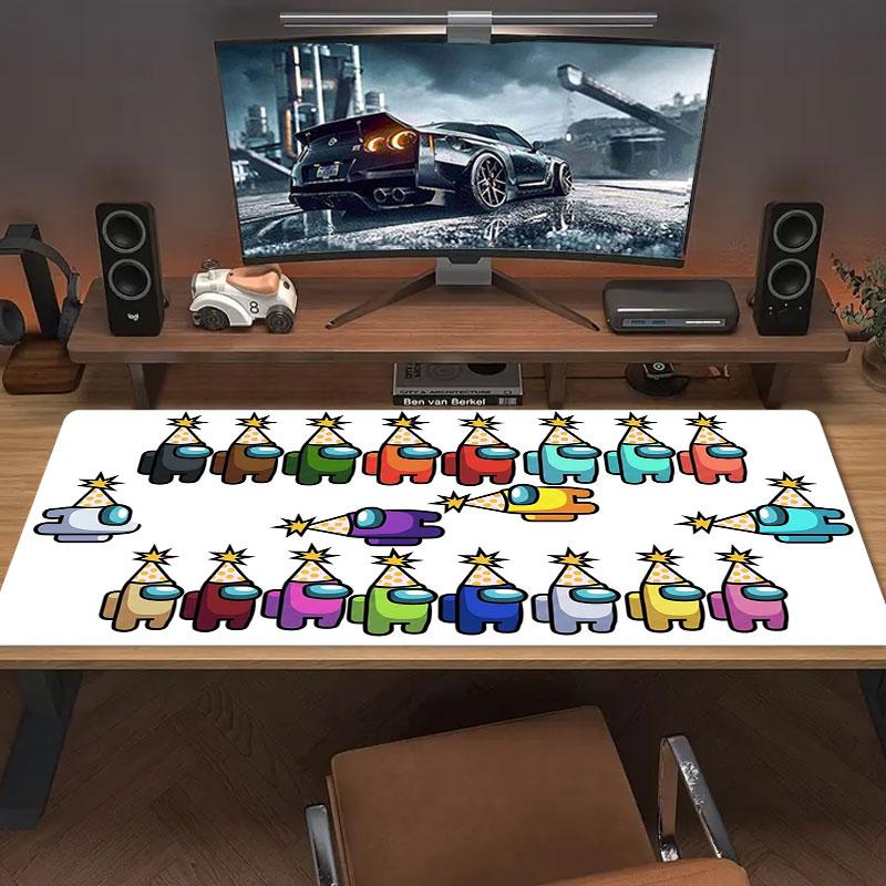 Among Us Large Size Mouse Pad Large Gaming Table Cushion Non-slip Laptop Tablet Big Mousepad XXL Mat Mini PC Playmat With Lock Edge