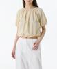 Woman Women'S Nylon Volume Short Sleeve Blouse [Butter]