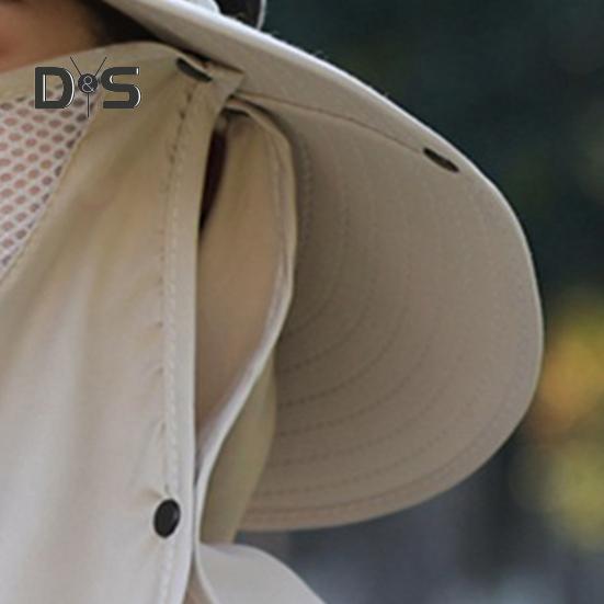 Solar Fan Hat with Face Guard Neck Flap UPF 50+ UV Protection Hat with Solar Fan USB Rechargeable Breathable Men Summer Outdoor Fishing Wide Brim