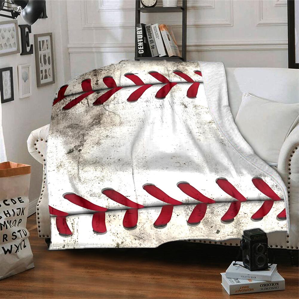 Baseball Theme Printed Blanket - Perfect for Couch, Bed, Travel & Outdoor Use | Machine Washable, Cozy & Durable.