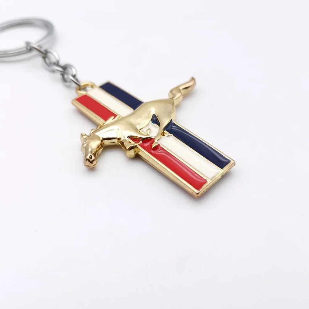 Car Sticker 2026 Ford New 2025 Hot 1Pc Metal 3D Car Styling Keychain Running Horse Emblem Badge Keychain Keyring Key Chain for F