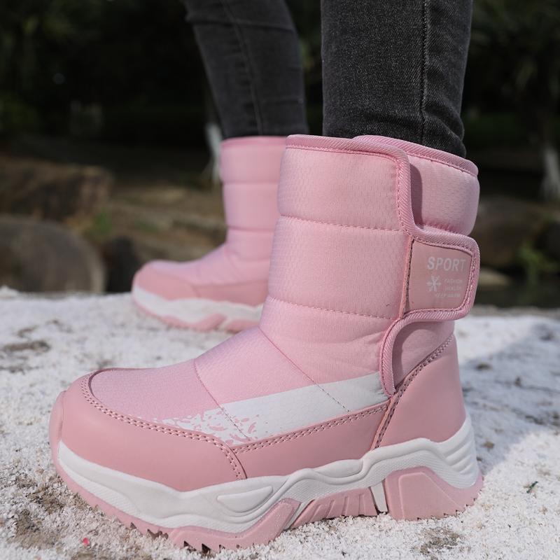 Rutschfeste und verschleißfeste High-Top-Schneestiefel für Kinder mit Plüschisolierung, Baumwollschuhe, Herren- und Damenschuhe