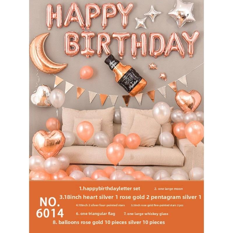 Birthday Aluminum Film Balloon Set Alphanumeric Balloon Set Birthday Party Background Decoration
