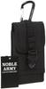 NOBLE ARMY Smartphone Belt Pouch with Outdoor Use Men's 6-inch Carabiner, (Black)
