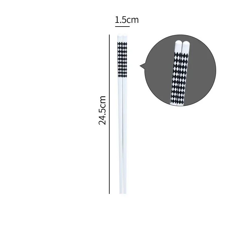 5pairs/set Ceramic Chopsticks High Temperature Resistance Bone Porcelain Sushi Household Chopsticks