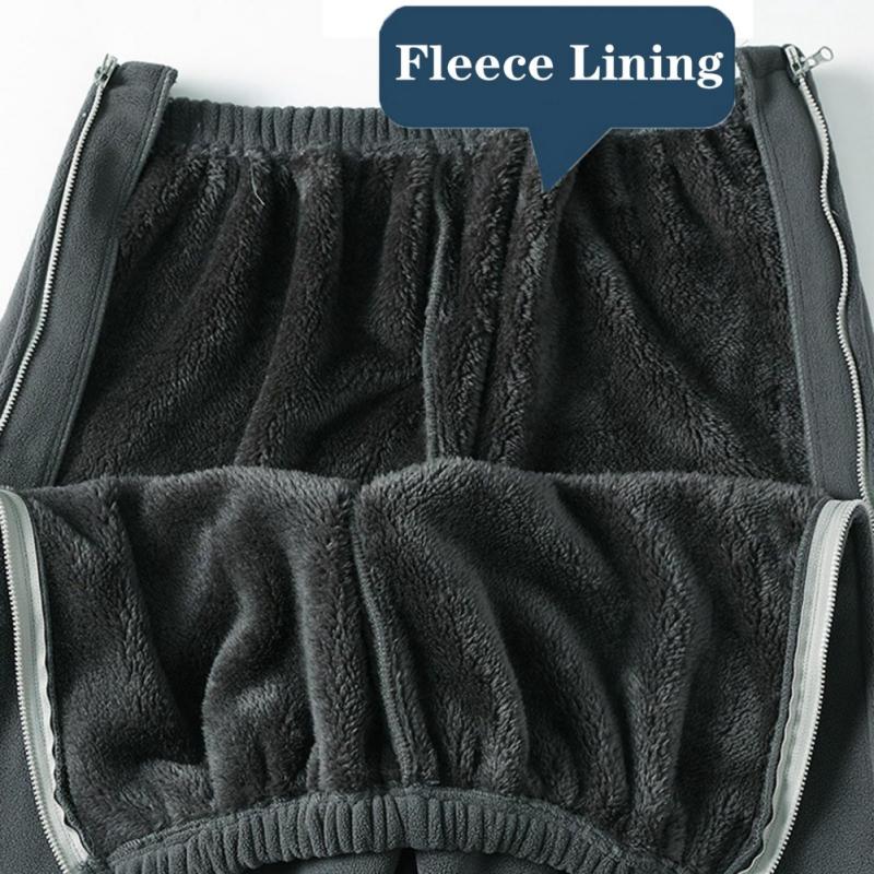 Herren-Vollreißverschluss Patientenpflegehose Fleecefutter Postoperative Einfach An-/Ausziehen Pflegehose