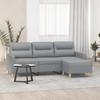 VidaXL Canapé à 3 places avec repose-pieds Gris clair 180 cm Tissu, canapé, canapé avec repose-pieds, canapé trois places, 3201073