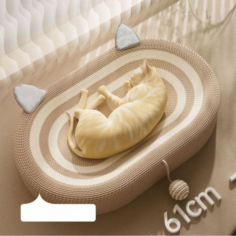 

Когтеточка Siscat, овальное гнездо для кошек с шаром для дразнения кошек, одно гнездо, износостойкая круглая лежанка для кошек, доска для когтей для кошек