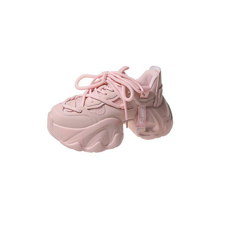 Estación Europea 2025 Nuevo Cuero Zapatos Europeos de Papá para Mujer Suela Gruesa Versátiles Aumento de Altura Casual Deportivos Ajustados Zapatos Blancos Pequeños