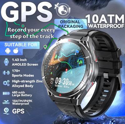 2025 Nové Prémiové GPS Chytré hodinky Ultra HD AMOLED Displej Vestavěné GPS BT Volání Vodotěsné 10ATM Chytrý náramek