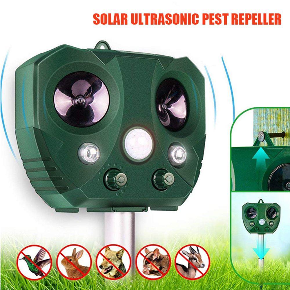 Outdoor Solar Powered Garden Cat Bird Ultrasonic Pest Control Dog Chaser Animal Repeller Repellent