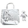 Cute Foldable Cartoon Bear Shopping Bag Reusable Waterproof Tote Bag Cotton Filling Large Capacity Grocery Bag