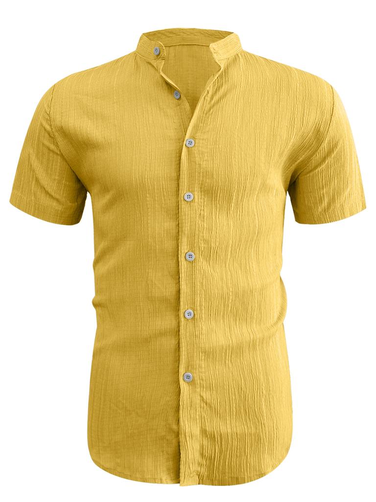 Summer men's short-sleeved shirt stand-up collar casual shirt for men's shirts in stock