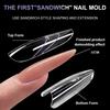 240Pcs Clear Dual Forms Nail Mold Sets Full Cover False Nail Tips Poly Nail Gel Mold Reusable Nail Top Form