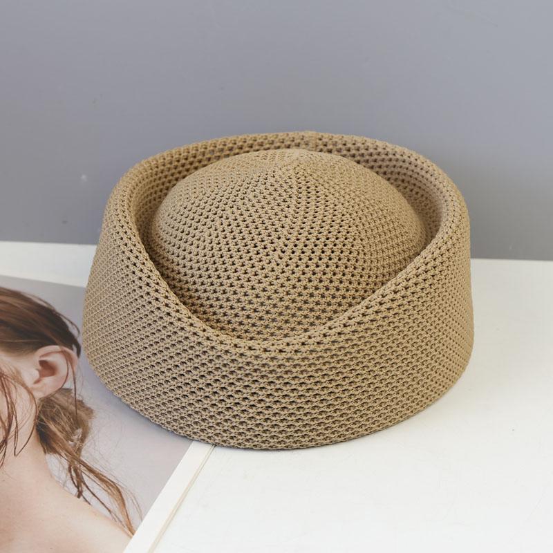 Berretti in Maglia Traspiranti Freschi a Rete Estivi da Donna Stewardess Matrimonio Lacrima Cappello a Pillbox Sposa Fascinator per Chiesa Cappello da Sole