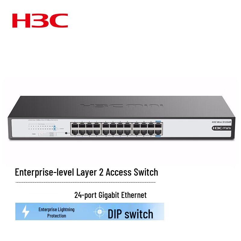 H3C Mini S1224R 24-Port Gigabit Unmanaged Ethernet Switch