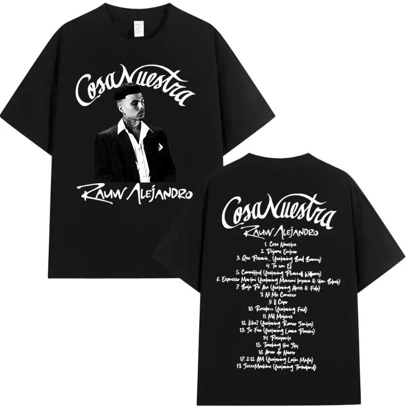Singer Rauw Alejandro Cosa Nuestra Tshirt Unisexs Wounisex Vintage Fashion Short Sleeve Tshirt Casual Oversized Tshirts